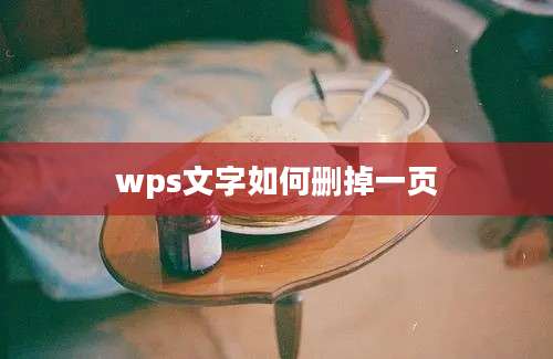 wps文字如何删掉一页