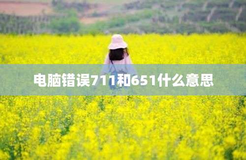 电脑错误711和651什么意思