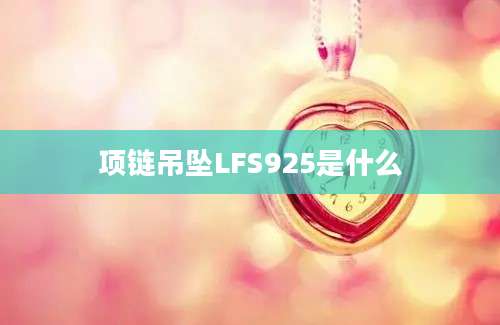 项链吊坠LFS925是什么