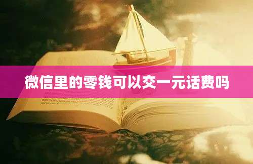 微信里的零钱可以交一元话费吗