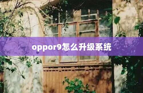 oppor9怎么升级系统