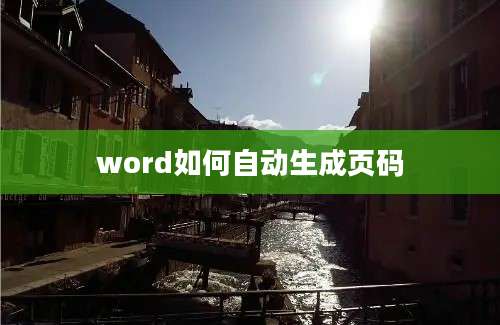 word如何自动生成页码