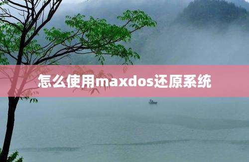 怎么使用maxdos还原系统