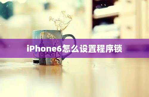 iPhone6怎么设置程序锁