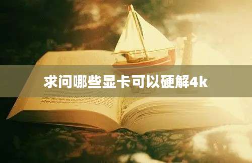 求问哪些显卡可以硬解4k