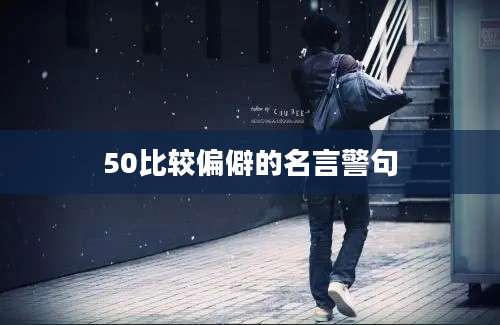 50比较偏僻的名言警句