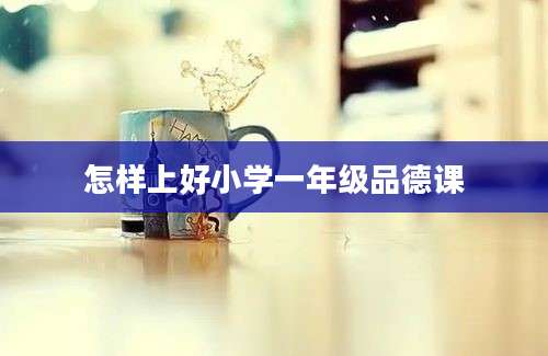 怎样上好小学一年级品德课