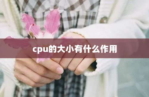 cpu的大小有什么作用