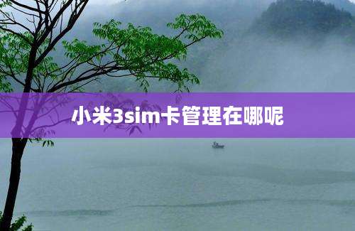 小米3sim卡管理在哪呢