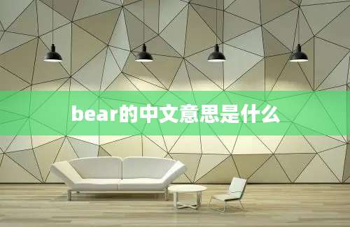 bear的中文意思是什么