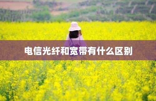 电信光纤和宽带有什么区别