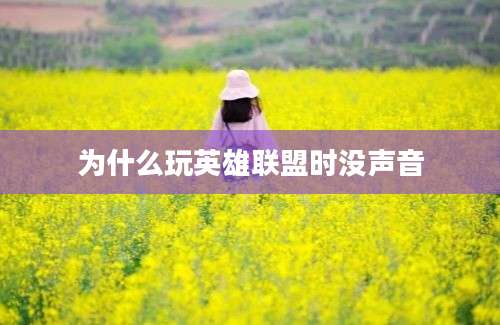 为什么玩英雄联盟时没声音