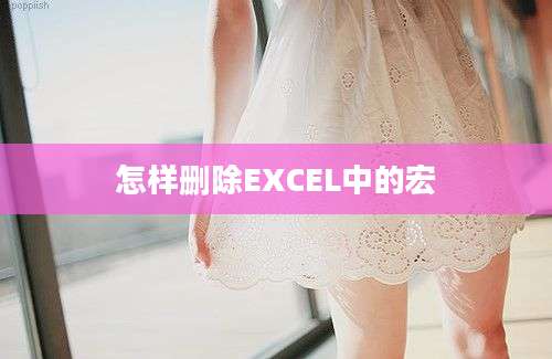 怎样删除EXCEL中的宏