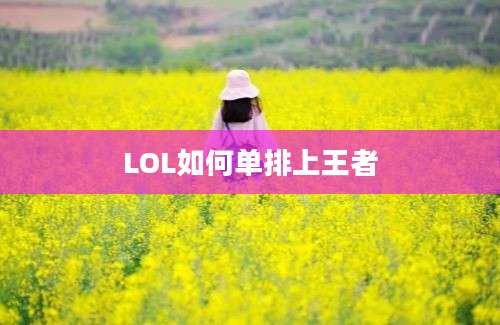 LOL如何单排上王者