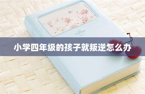 小学四年级的孩子就叛逆怎么办