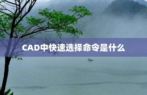 CAD中快速选择命令是什么