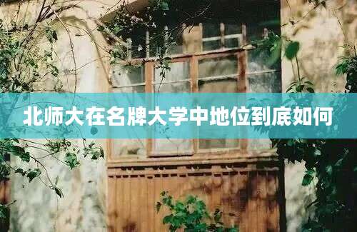 北师大在名牌大学中地位到底如何