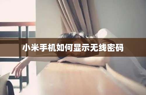 小米手机如何显示无线密码