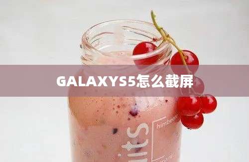 GALAXYS5怎么截屏