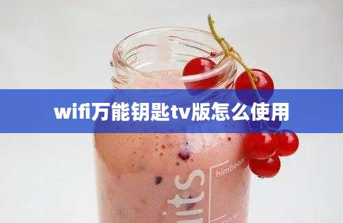 wifi万能钥匙tv版怎么使用