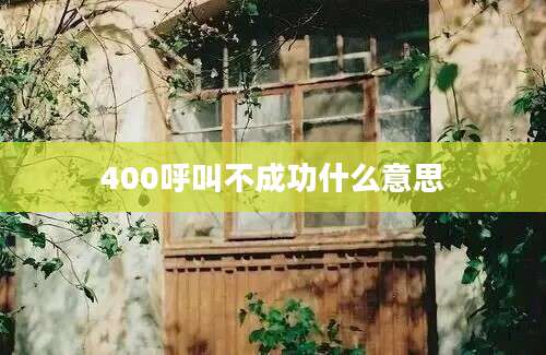 400呼叫不成功什么意思