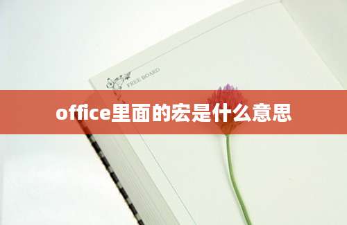 office里面的宏是什么意思