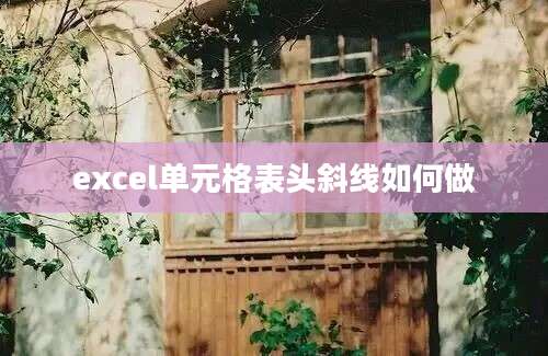 excel单元格表头斜线如何做