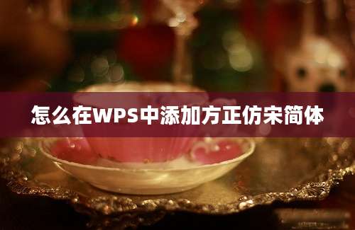 怎么在WPS中添加方正仿宋简体