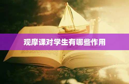 观摩课对学生有哪些作用