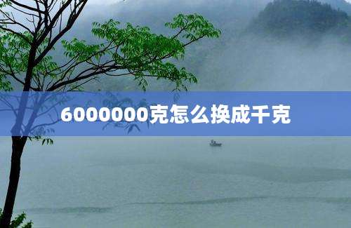 6000000克怎么换成千克