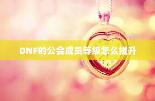 DNF的公会成员等级怎么提升