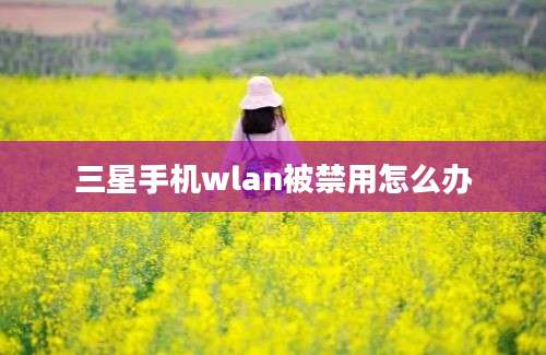 三星手机wlan被禁用怎么办