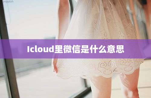 Icloud里微信是什么意思