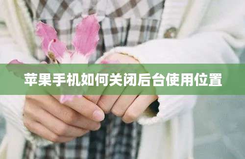 苹果手机如何关闭后台使用位置