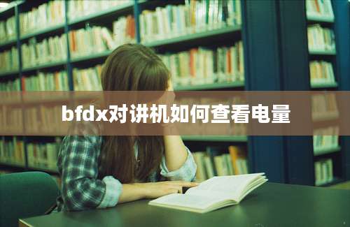 bfdx对讲机如何查看电量