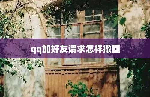 qq加好友请求怎样撤回