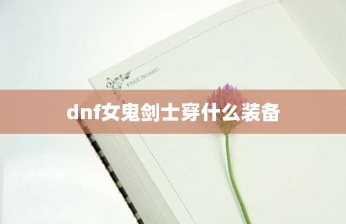 dnf女鬼剑士穿什么装备