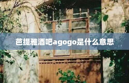 芭提雅酒吧agogo是什么意思