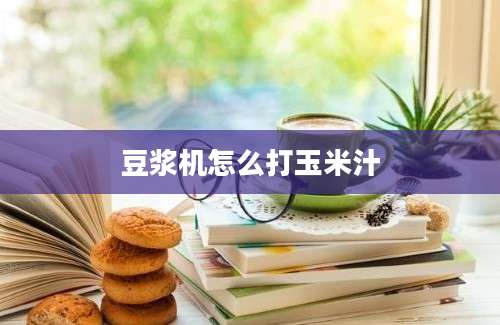 豆浆机怎么打玉米汁