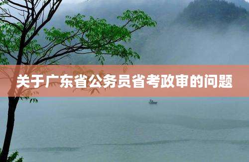 关于广东省公务员省考政审的问题