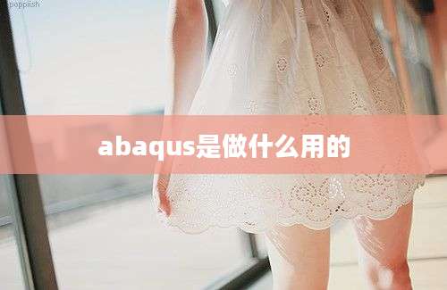 abaqus是做什么用的