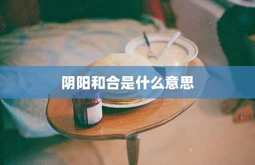 阴阳和合是什么意思