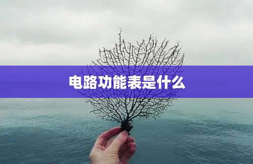 电路功能表是什么