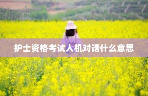 护士资格考试人机对话什么意思