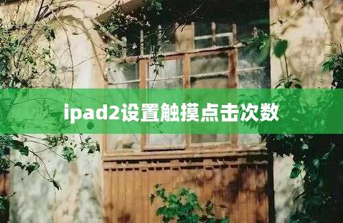 ipad2设置触摸点击次数