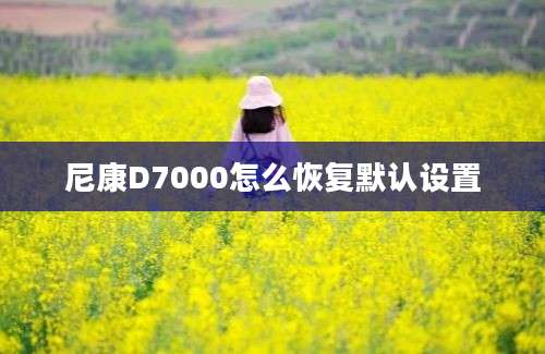 尼康D7000怎么恢复默认设置