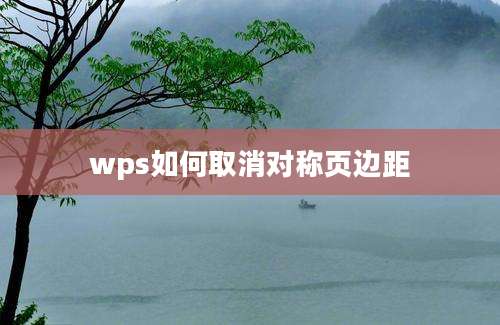 wps如何取消对称页边距