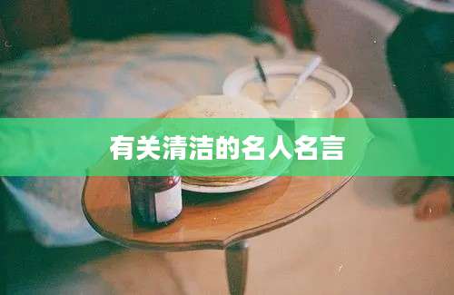 有关清洁的名人名言