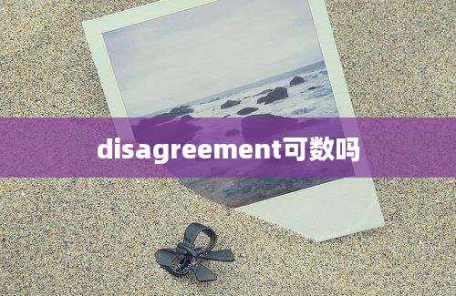 disagreement可数吗