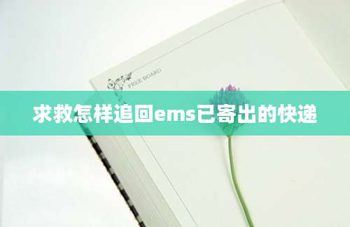 求救怎样追回ems已寄出的快递